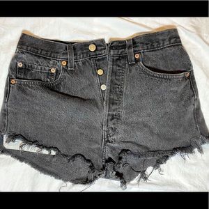 Vintage Levi Black Denim Shorts